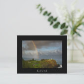 Carte postale en texte noir Rainbow et Kilauea Lig (Debout devant)