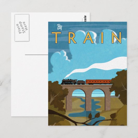 Carte Postale En train (Devant / Derrière)