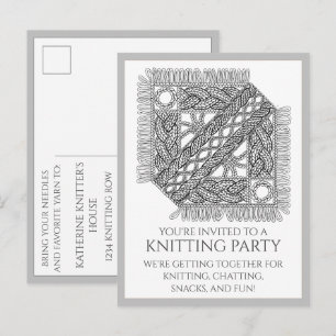 Carte postale en tricot GRAY CABLE KNIT + Texte