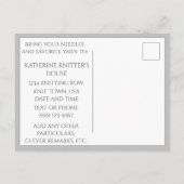 Carte postale en tricot GRAY CABLE KNIT + Texte (Dos)