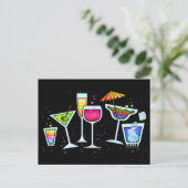 CARTE POSTALE EN VERRE DE COCKTAIL (Debout devant)
