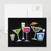 CARTE POSTALE EN VERRE DE COCKTAIL (Devant / Derrière)