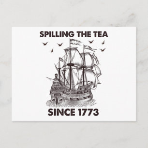 Carte Postale En Versant le Thé Depuis 1773 Patriotique 4 Juille