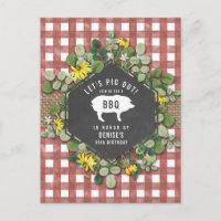 En vichy rouge Cochon Burlap Floral Anniversaire B