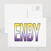 Carte Postale ENBY - Non binaire (Devant / Derrière)