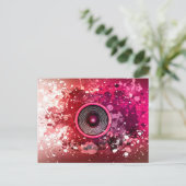 Carte Postale Enceinte musicale et éclaboussures de peinture (Debout devant)