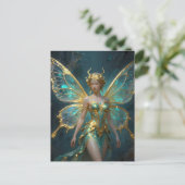 Carte Postale Enchanted Fairy in Gold and Turquoise  (Debout devant)