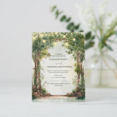 Carte Postale Enchanted Garden String Lights Wedding Invitation  (Debout devant)