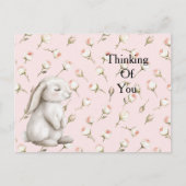 Carte Postale Enchanted Roses Roses Rose Bunny Floral Penser à v (Devant)