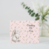 Carte Postale Enchanted Roses Roses Rose Bunny Floral Penser à v (Debout devant)