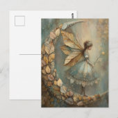 Carte Postale Enchanted Woodland Leaf Fairy Watercolor Fantasy (Devant / Derrière)