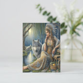 Carte Postale Enchantement Lune dans la Forêt Mystique (Debout devant)