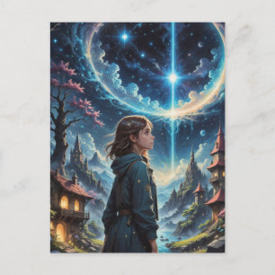 Carte Postale Enchanter Imaginaire Night Sky Scène