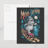 Carte Postale Enchanter Moo Deng Hippo (Devant / Derrière)