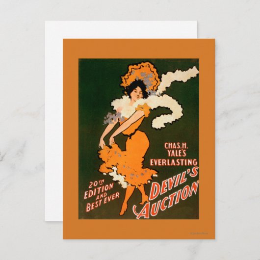 Carte Postale Enchère du diable Femme en Costume Théâtre (Devant / Derrière)