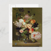 Carte Postale Encore la vie avec des fleurs (Devant / Derrière)