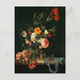 Carte Postale Encore la vie avec des pavots et des Roses