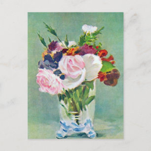 Carte Postale Encore la vie avec les fleurs de Manet