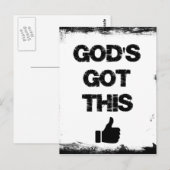 Carte Postale Encouragement : Dieu a compris cela (Devant / Derrière)