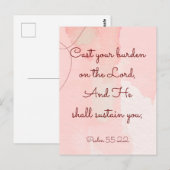 Carte Postale Encouragement inspirationnel Bible Verse Psaume 55 (Devant / Derrière)