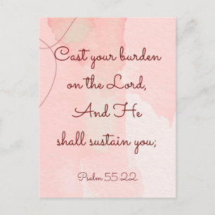 Carte Postale Encouragement inspirationnel Bible Verse Psaume 55