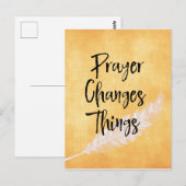 Carte Postale Encouragement : La prière change les choses Citati (Devant / Derrière)