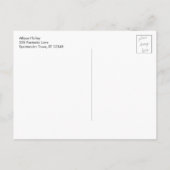 Carte Postale Encre d'alcool pourpre et Turquoise Je manque votr (Dos)