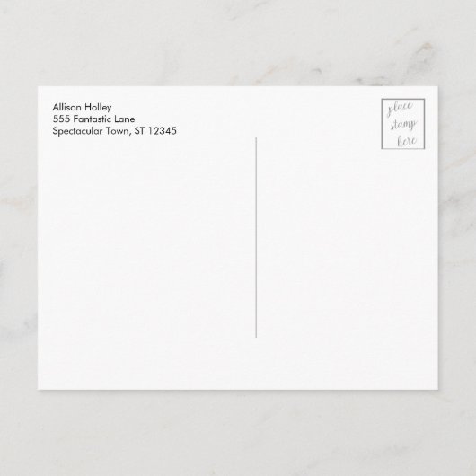 Carte Postale Encre d'alcool pourpre et Turquoise Je manque votr (Dos)