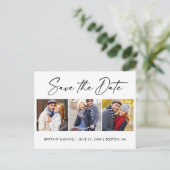 Carte Postale Encre De Calligraphie Moderne Enregistrer La Date  (Debout devant)