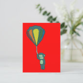 Carte Postale encre de montgolfière singe (Debout devant)