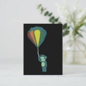 Carte Postale encre de montgolfière singe (Debout devant)