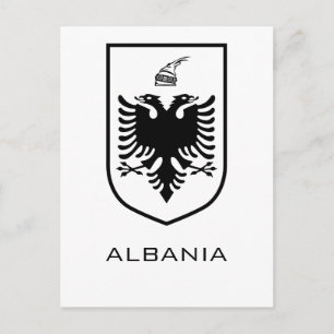 Carte Postale Encre de patrimoine du blason national albanais