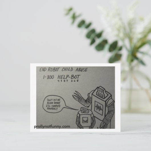 Carte postale End Robot Child Abuse (Debout devant)