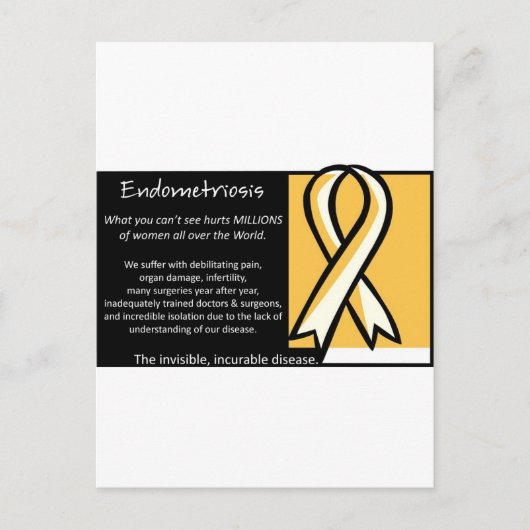 Carte Postale Endometriose - Ruban jaune (Devant)