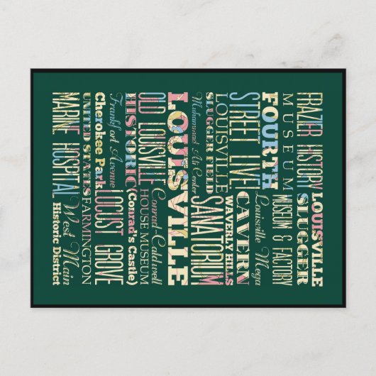 Carte Postale Endroits célèbres de Louisville, Kentucky (Devant)