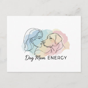 Carte Postale Énergie de maman de chien en ligne d'art moderne a