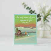 Carte Postale ÉNERGIE D'ÉTÉ avec huttes ciel bleu soleil et un l (Debout devant)