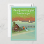 Carte Postale ÉNERGIE D'ÉTÉ avec huttes ciel bleu soleil et un l (Devant / Derrière)