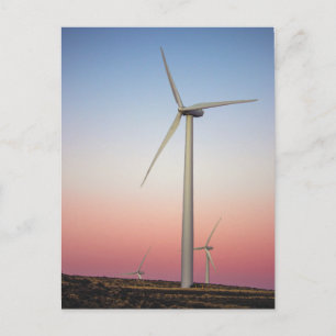 Carte Postale Énergie éolienne de la ferme à Dusk