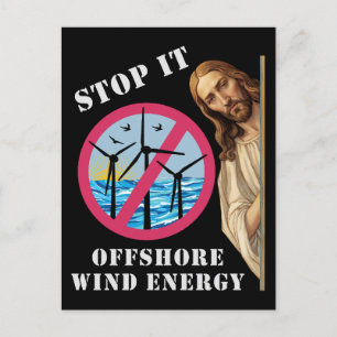 Carte Postale Énergie éolienne offshore Arrêtez Jésus