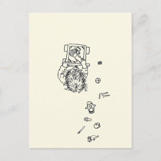 Carte Postale Enfant amusant à faire une ligne de mess Dessin d' (Devant)