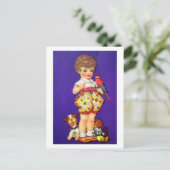 Carte Postale Enfant avec jouets (Debout devant)