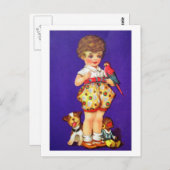 Carte Postale Enfant avec jouets (Devant / Derrière)