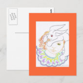 Carte Postale Enfant avec lapin (Devant / Derrière)