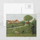 Carte Postale Enfant avec oie (Devant / Derrière)