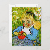 Carte Postale Enfant avec Orange Van Gogh Art (Devant / Derrière)