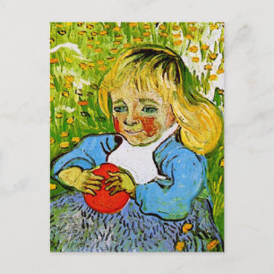 Carte Postale Enfant avec Orange Van Gogh Art
