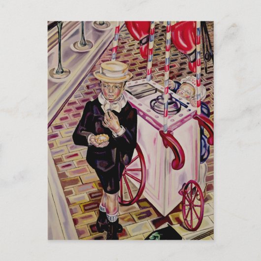 Carte Postale Enfant avec une glace (Devant)