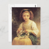 Carte Postale Enfant Braiding Crown par Bouguereau (Devant / Derrière)