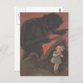 Carte Postale Enfant Caché De Krampus (Devant / Derrière)